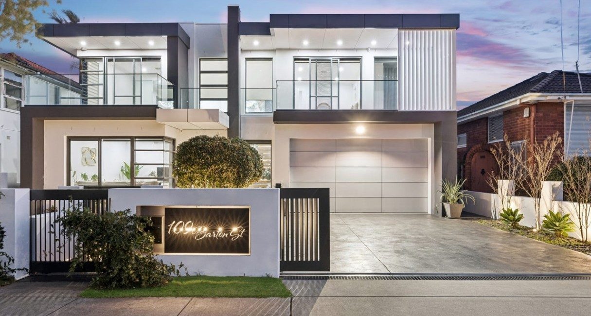 Architectural residential new build street facade Monterey