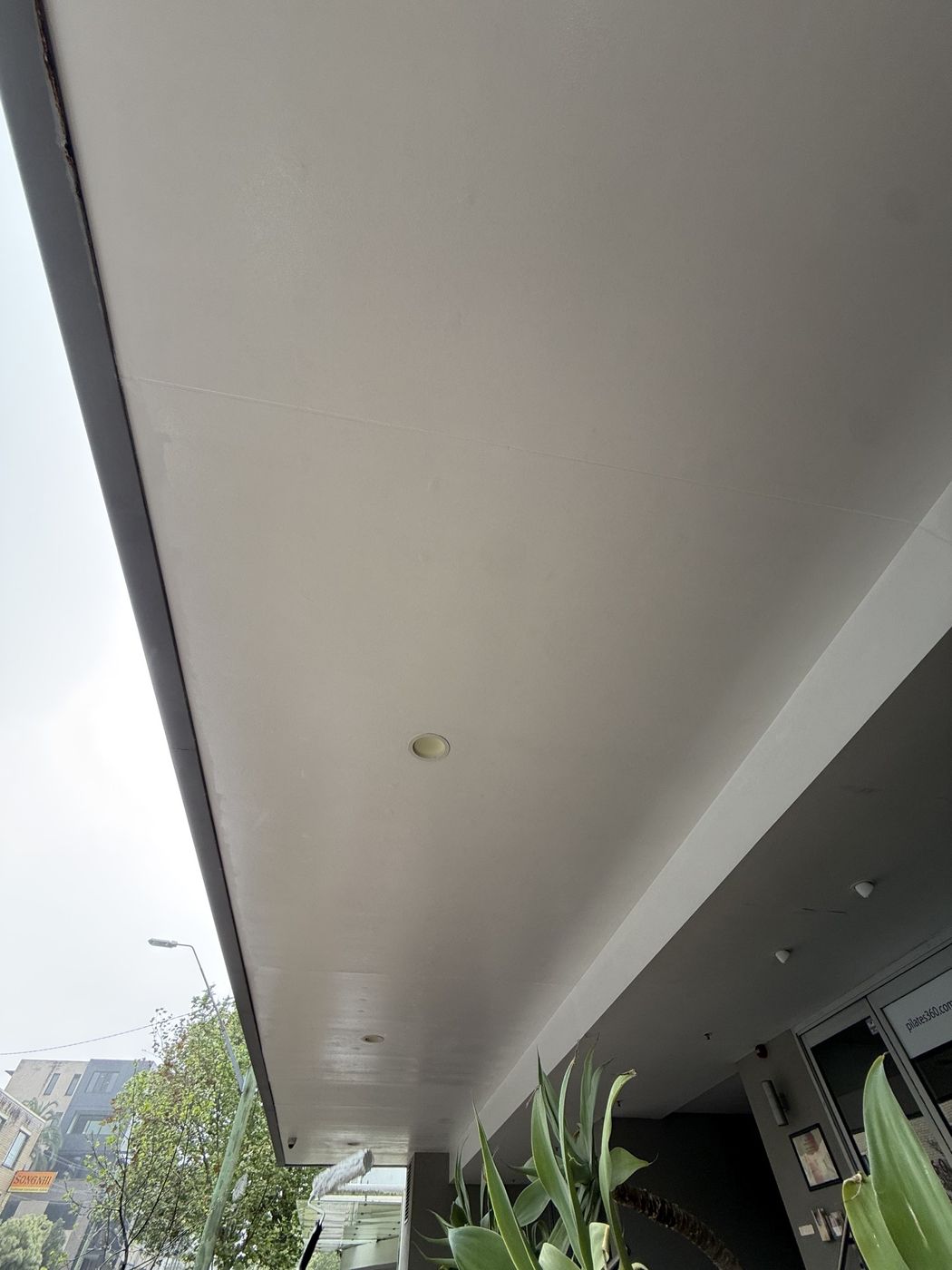 Finished awning soffit above footpath St Leonards