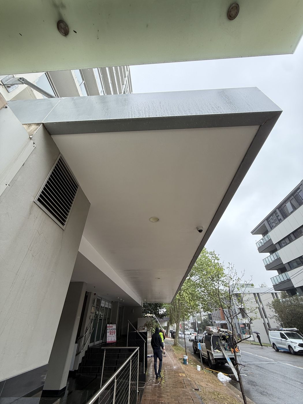 Completed awning to commercial building St Leonards