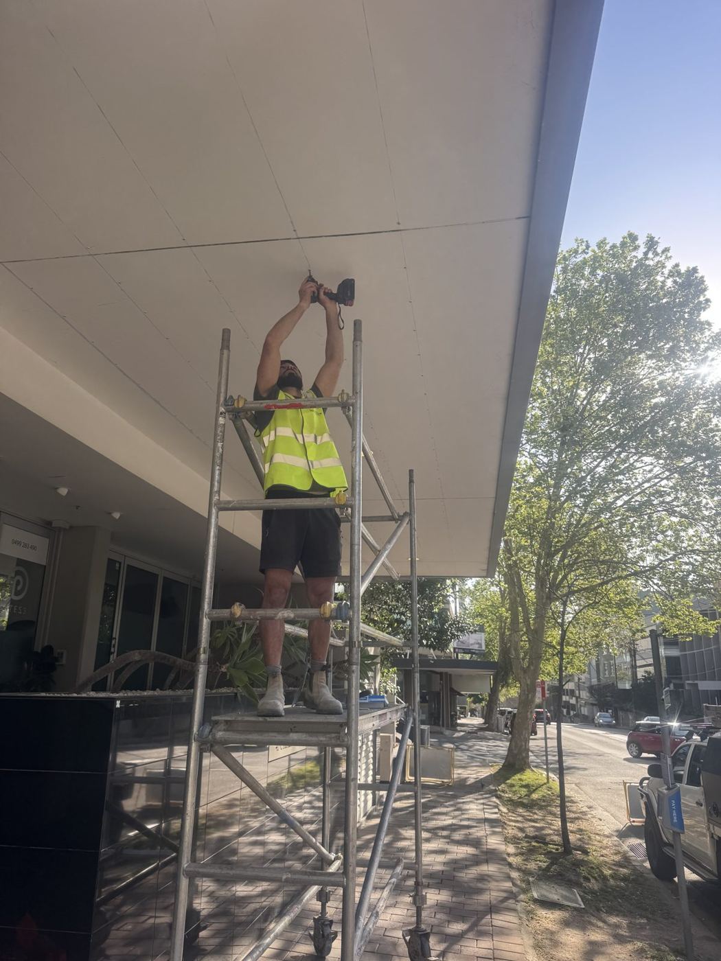 Fixing new awning soffit sheets