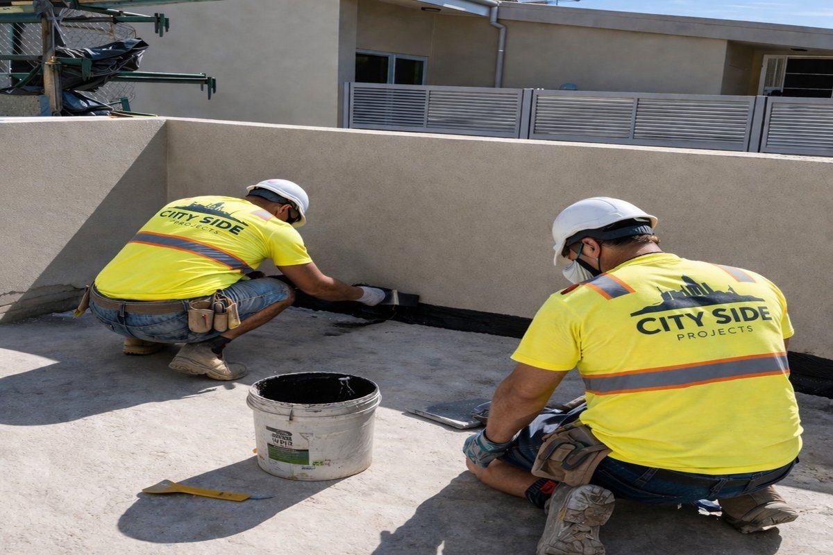 Balcony waterproofing membrane application strata building Lindfield