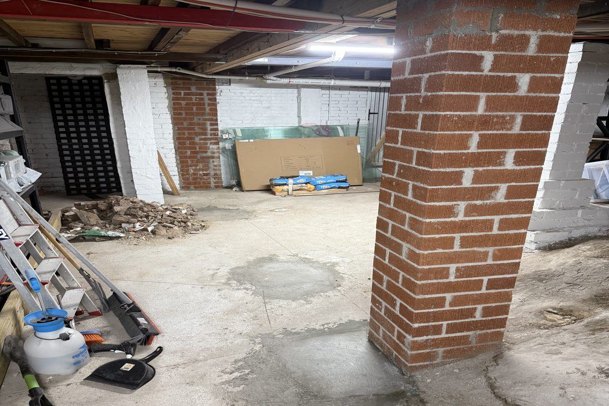 Completed basement brick pier