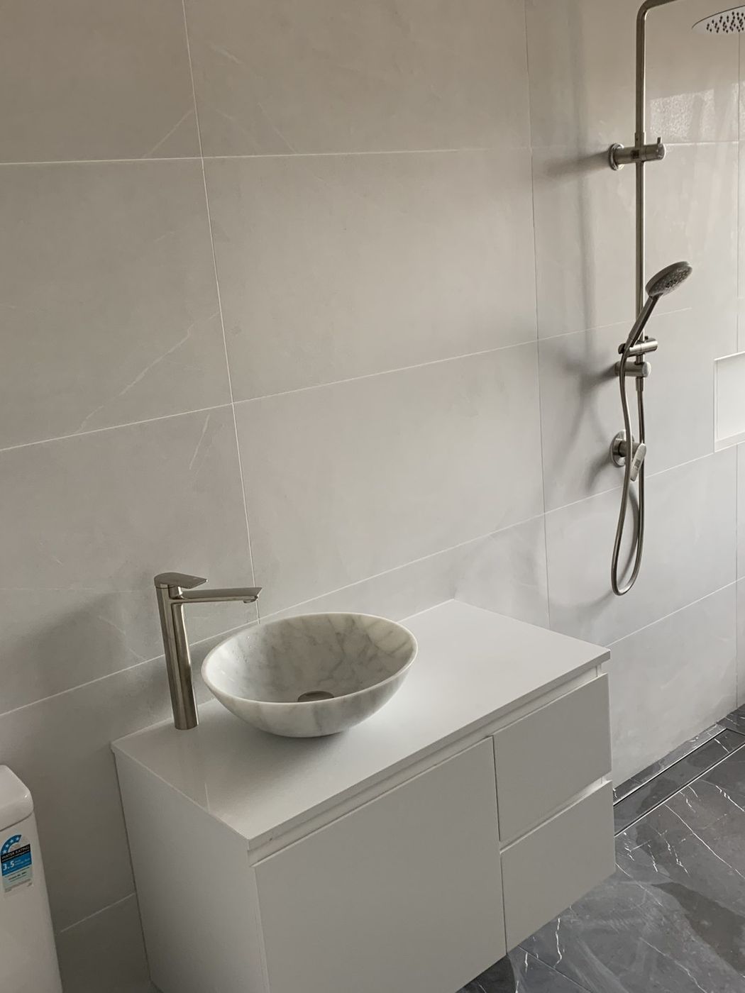 Shower and vanity detail Lane Cove