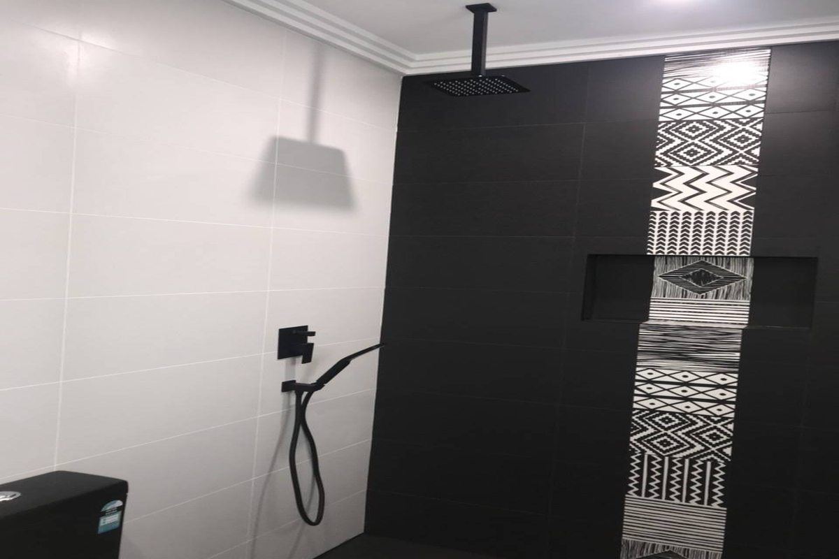 Feature shower wall bathroom renovation Sans Souci