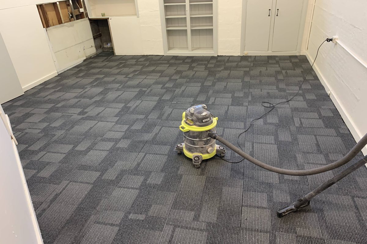 Carpet tile installation Clancy Terrace