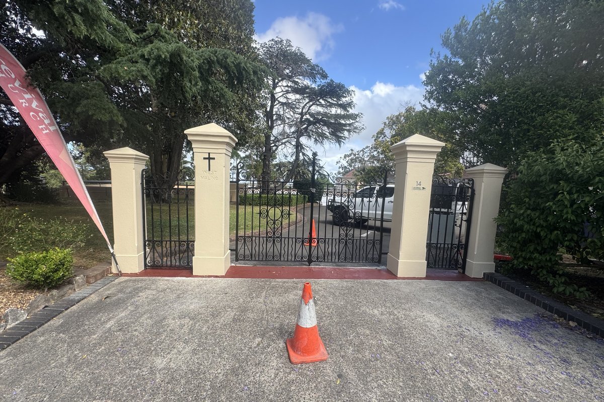 Church gate pillars restoration completed