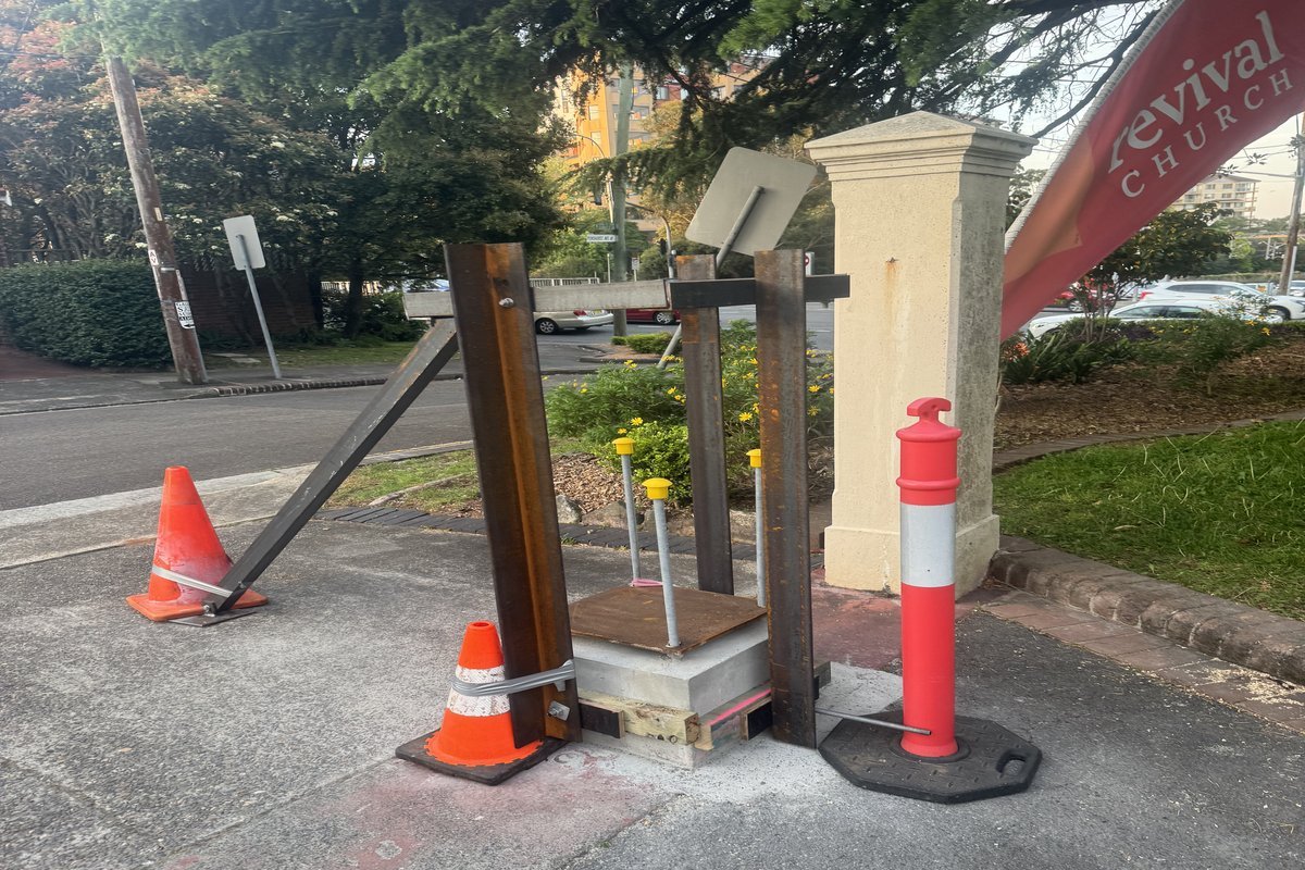 Church pillar structural repair site work