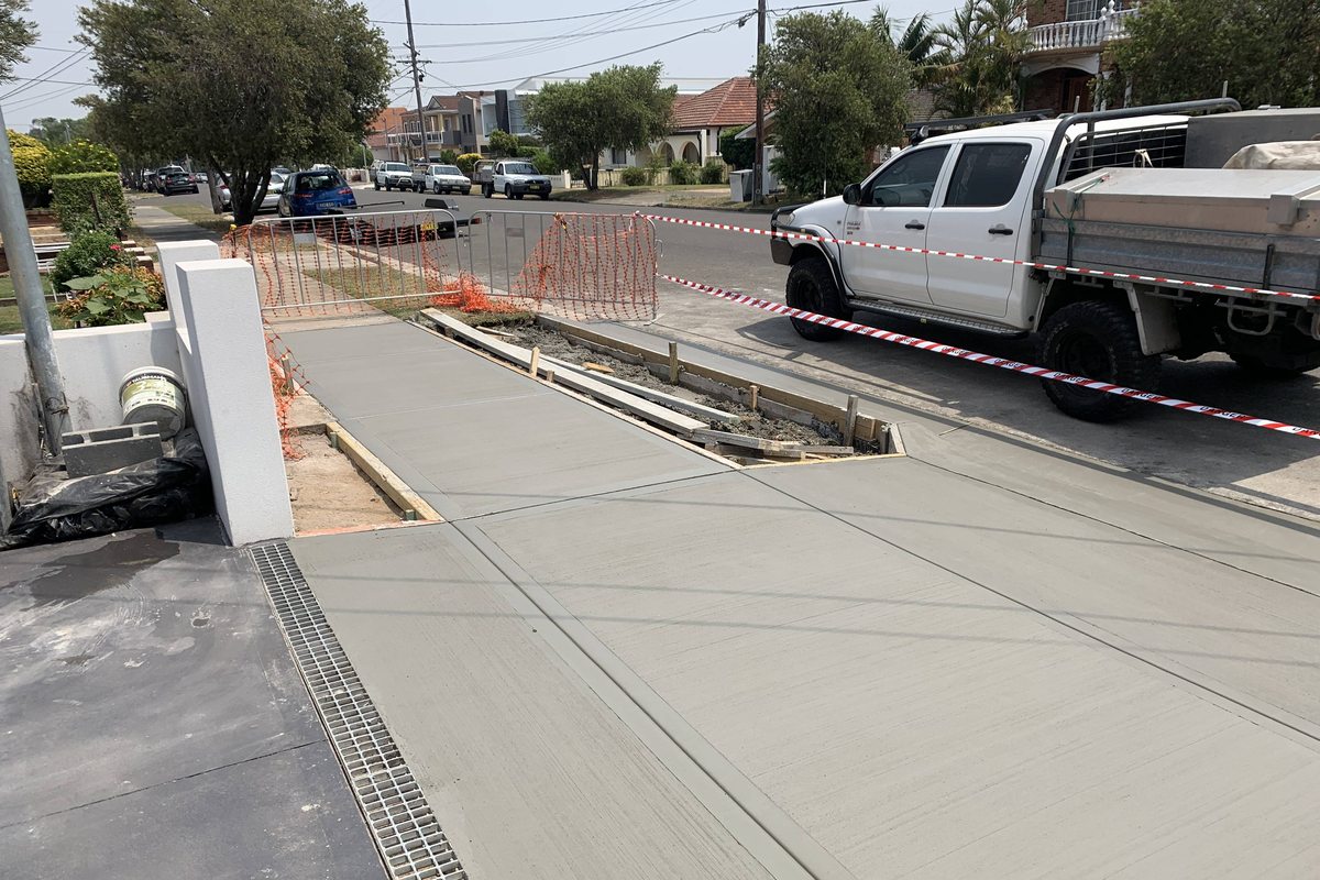 Concrete driveway new build