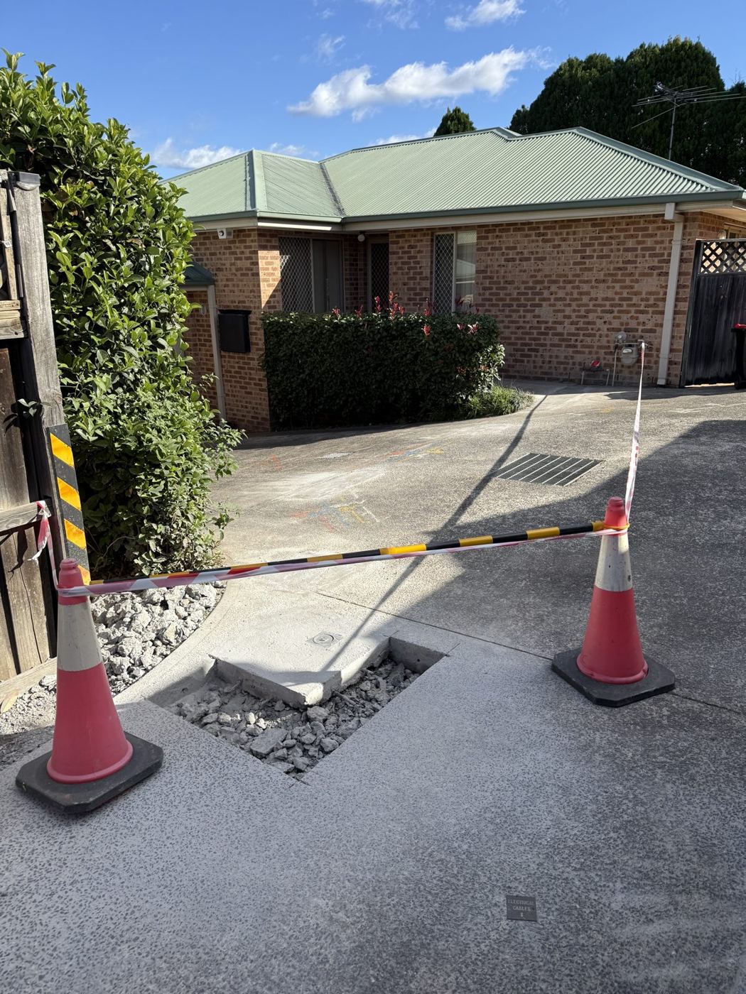 Driveway concrete reinstatement complete