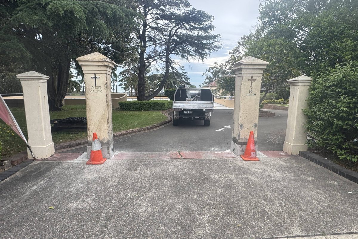 Gate restoration Sacred Heart Church