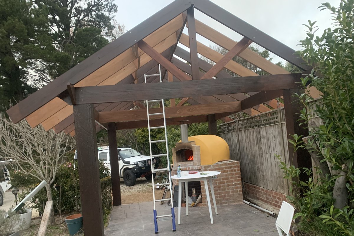 Completed outdoor entertainment area residential