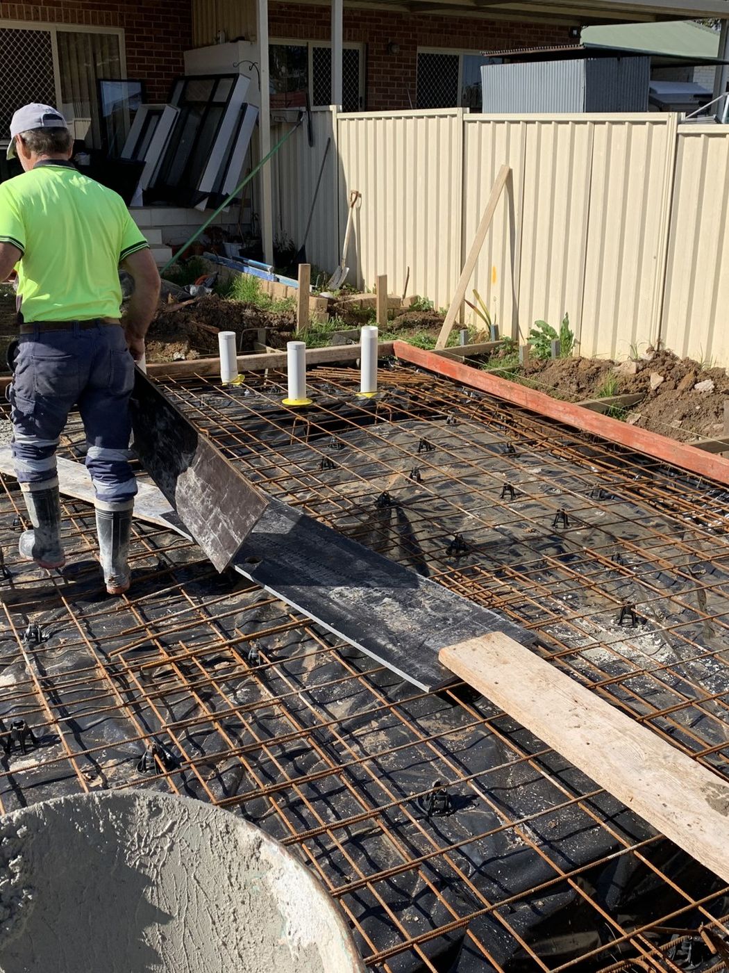 Concrete slab pour in progress Inner West