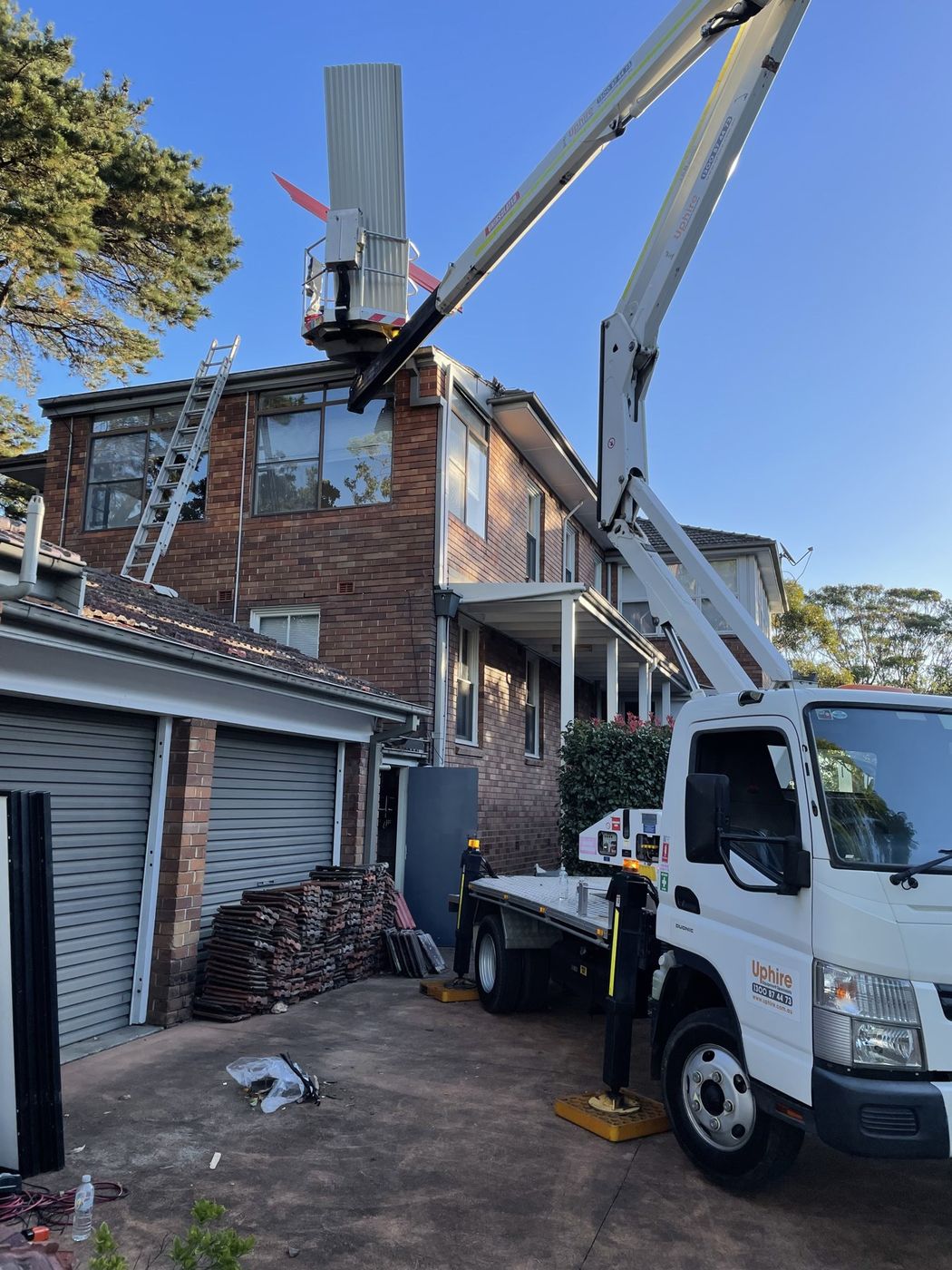 Concrete pump truck on site Inner West