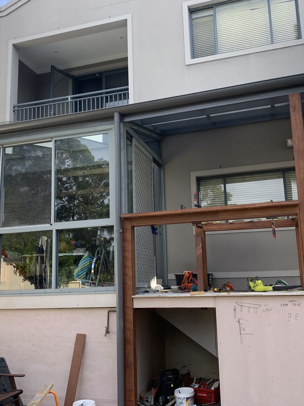Completed rear elevation and deck Bexley
