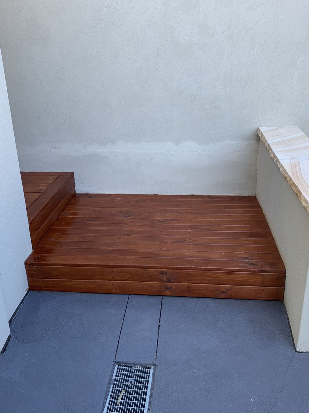 Built in bench seat and decking Northern Beaches
