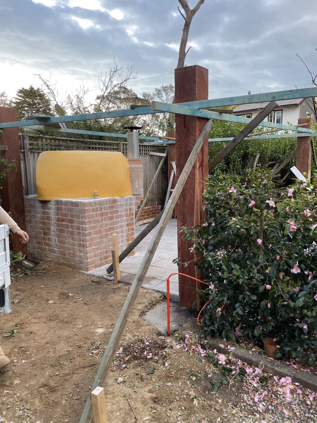 Pergola construction in progress Katoomba