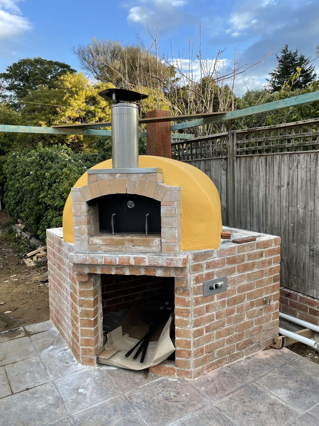 Rendered wood fired pizza oven Blue Mountains