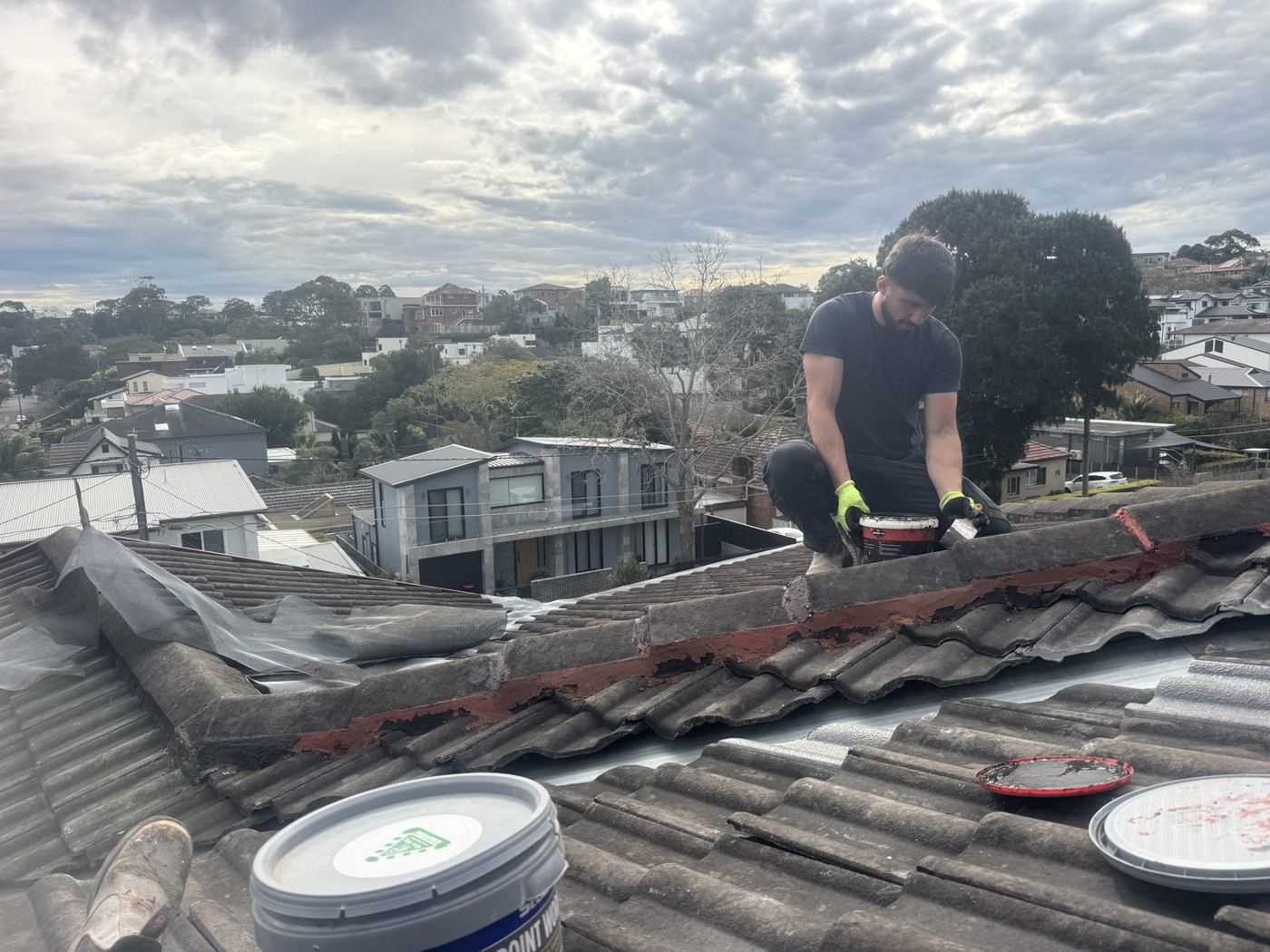 Roof ridge capping rebedding