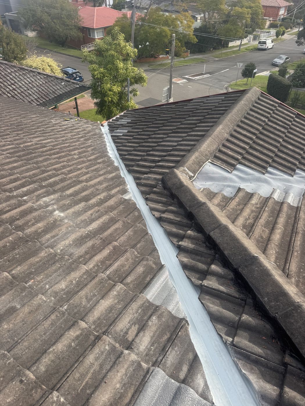 New valley iron and re-bedded tiles