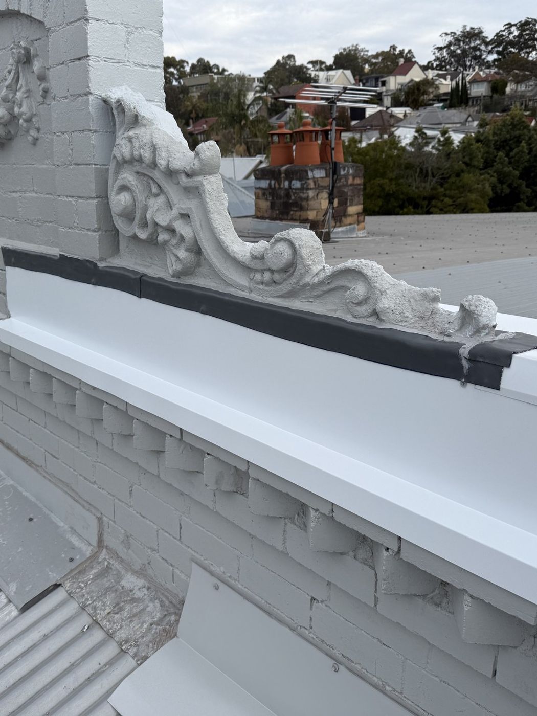 Heritage parapet mouldings restored Rozelle