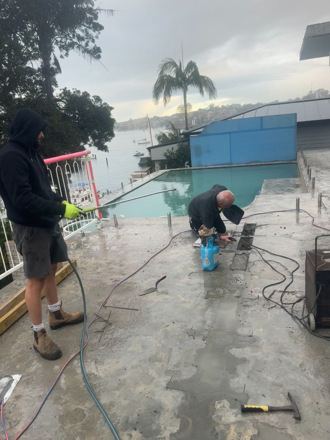 Concrete slab remedial works pool terrace Hunters Hill