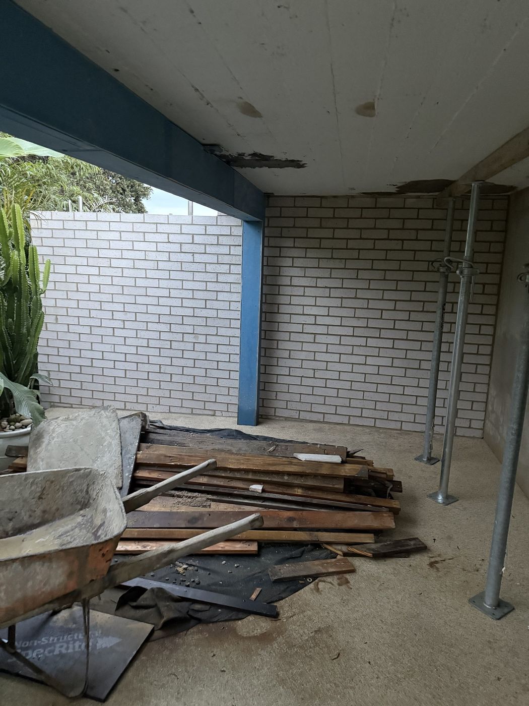 Area propped and cleared before brickwork Hunters Hill