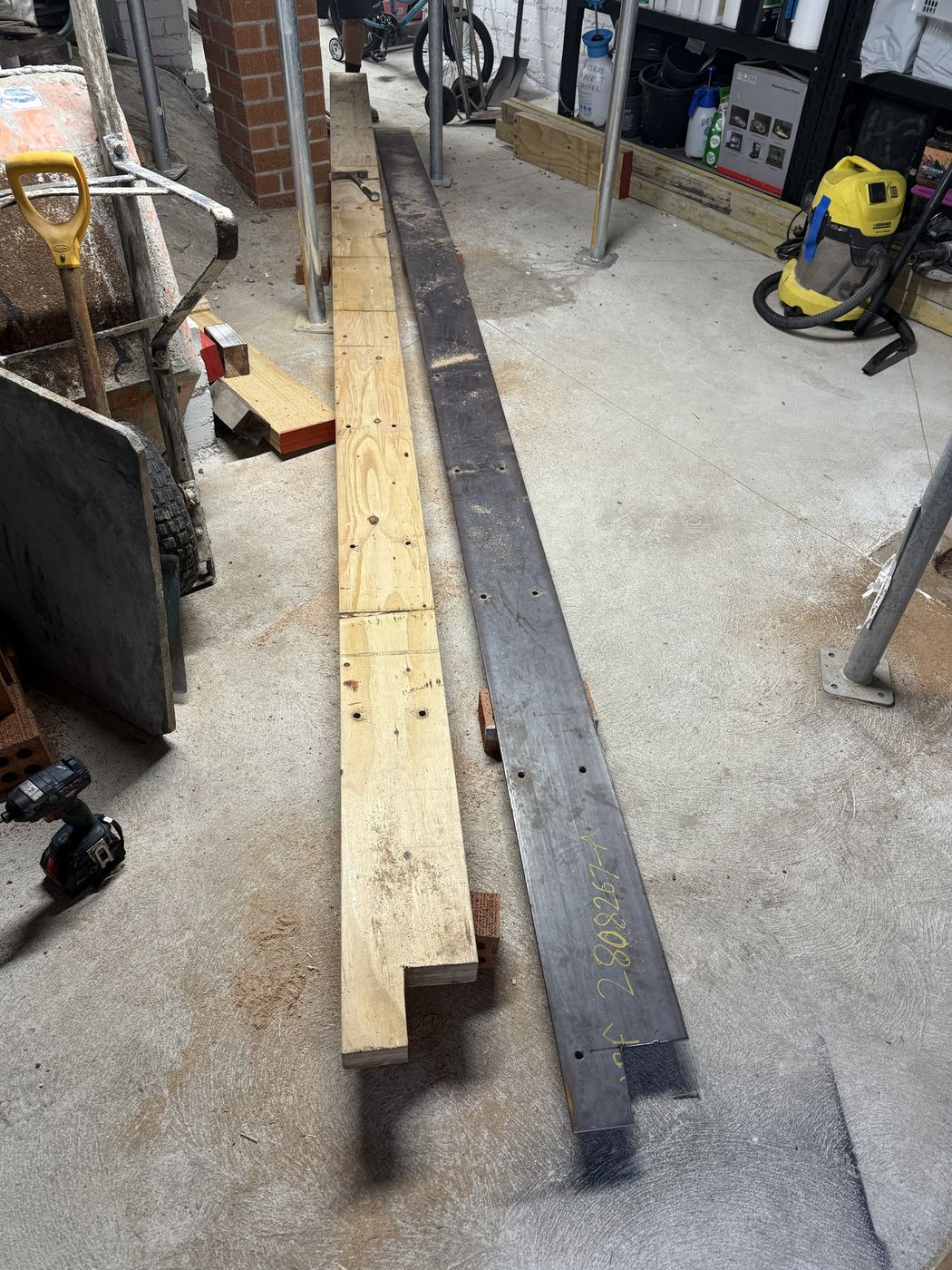 Steel and LVL flitch beam fabricated