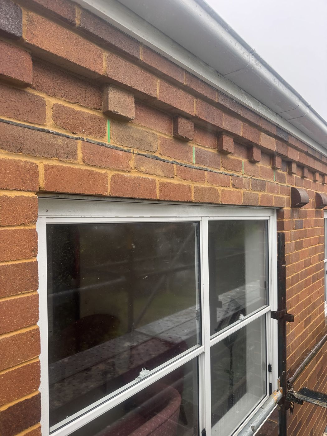 Repointed brickwork complete