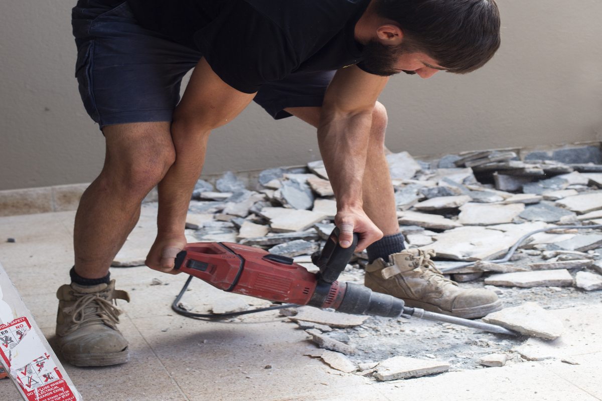 Floor tile demolition remedial